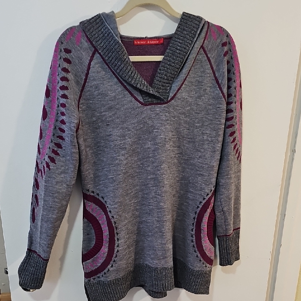 Gray and Pink Women's Sweater